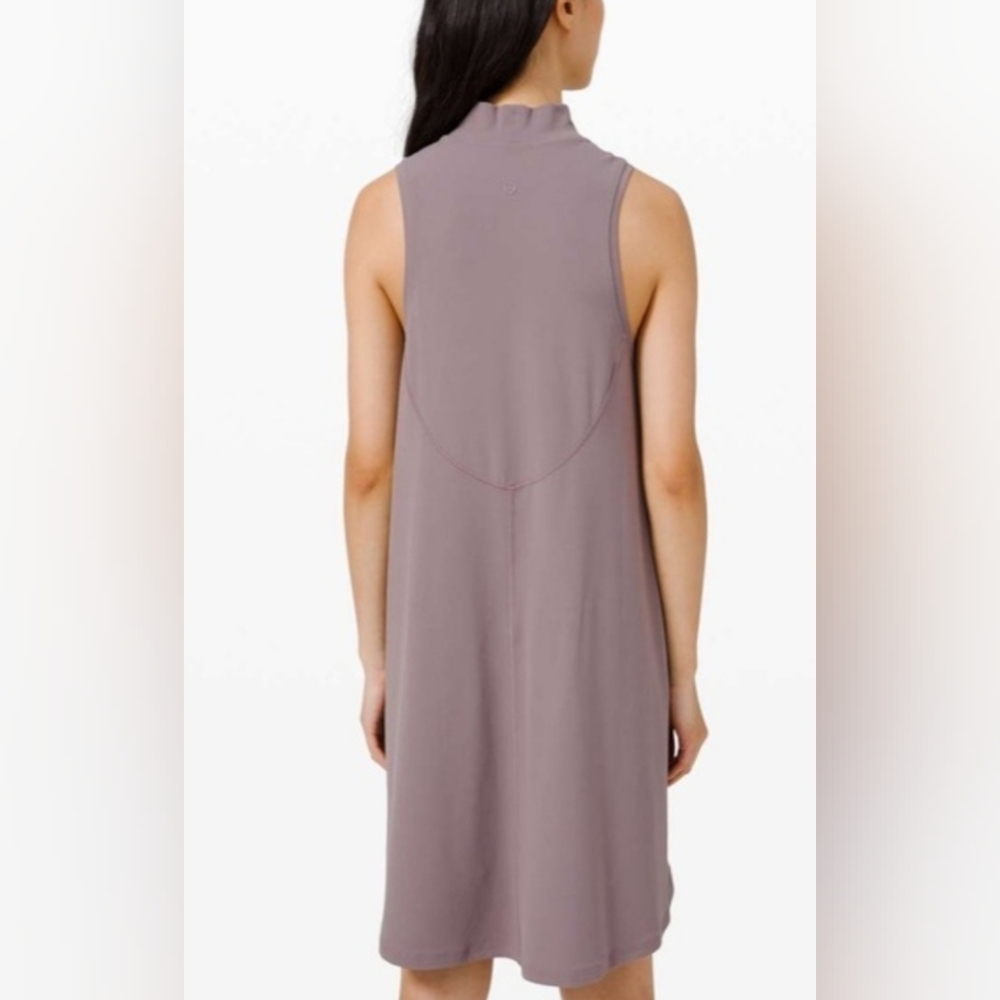 Lululemon All Yours High-Neck Dress Lunar Rock Mauve Grey Soft Vitasea Size 8 - Picture 2 of 9